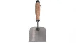 Toolty Margin Plastering Trowel with Wooden Handle 100mm Grinded Carbon Steel for Brickwork and Plastering Rendering DIY