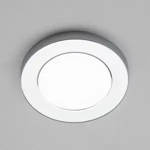 Litecraft Darly Chrome 1 Lamp Modern Bathroom 6W LED Flush Ceiling Light