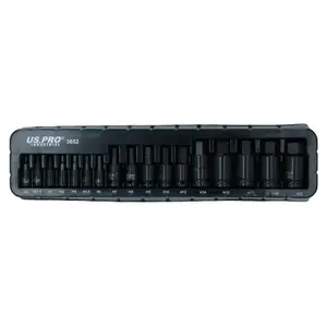 Metric Impact Allen Hex Key Shallow Sockets 2mm-22mm 17pc Mixed Drive