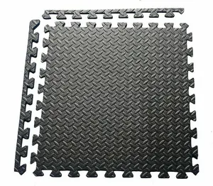 Interlocking EVA Floor Mats Black 60cmx60cm Pack of 18