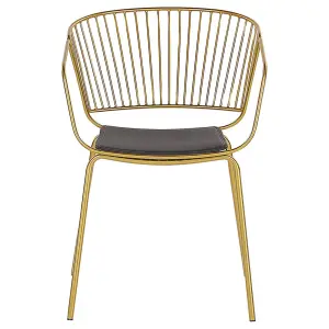 Set of 2 Dining Chairs RIGBY Metal Gold