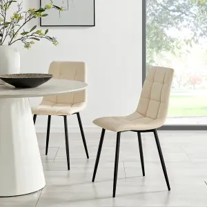 Zurich Ivory White Velvet Dining Chair with Embossed Design  Set of 4