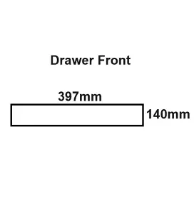 WTC Cashmere Gloss Vogue Lacquered Finish 140mm X 397mm (400mm) Slab Style Kitchen DRAWER FRONT Fascia 18mm Thickness Undrilled