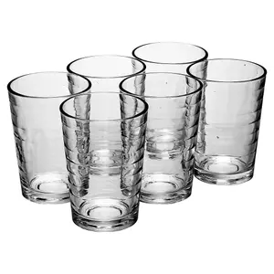 Queensway Home & Dining 200ml 6 Pcs London Drinking Glasses Sets Glassware Patterned Water Cup Juice Cocktail Tumbler