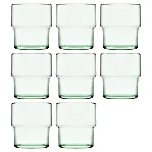 Pasabahce Aware Hill Recycled Glass Stacking Tumblers - 300ml - Green - Pack of 8