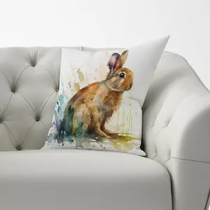 Rabbit Splash Watercolour Cushions 60cm x 60cm