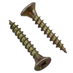 4mm x 25mm Countersunk Wood Chipboard Screw Fasteners PZ2 Drive 80pc