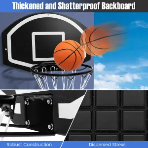 Costway Wall Mounted Basketball Hoop Set Large Indoor Basketball Games