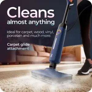 Avalla T-20 High Pressure Steam Mop, Steam Cleaners, Triple Cleaning Power, 15s Rapid Warmup, 120'C Boost, Large 500ml Tank - Blue