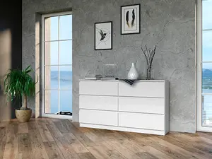 M6 140 Malwa Large Chest of Drawers White