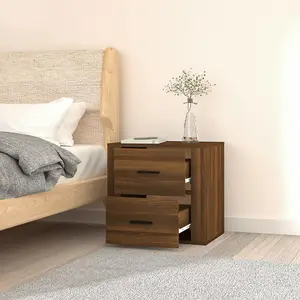 Berkfield Wall-mounted Bedside Cabinet Brown Oak 50x36x47 cm