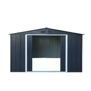 10 x 10 Apex Metal Garden Shed - Anthracite Grey (10ft x 10ft / 10' x 10' / 3.2m x 3.0m)