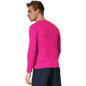 Long-Sleeved Top - basic wear for men - pink M