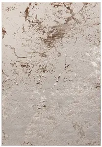 Strata Bronze Grey Champagne Modern Abstract Easy to Clean Rug for Living Room Bedroom and Dining Room-200cm X 290cm