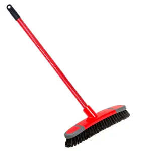 1 x Soft Broom & Long Handle Sweeping Brush Ideal For Cleaning Hard Floors