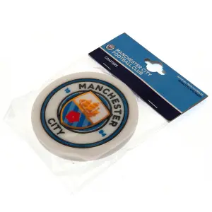 Manchester City FC Coaster Set (Pack Of 2) White (One Size)