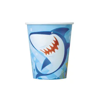 Unique Party Paper Shark Party Cup (Pack of 8) Blue (One Size)