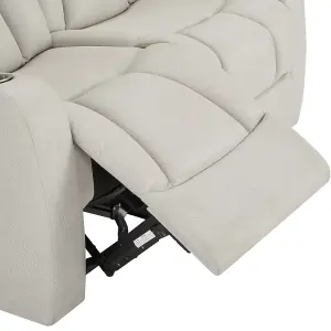 Hannah 3 Seater Electric Recliner, Light Grey Air Leather