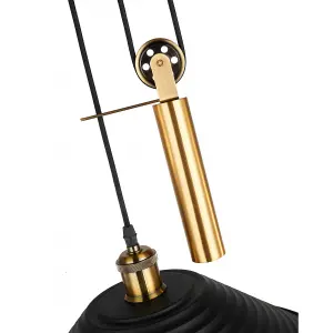 MELISSA - CGC Black & Gold Counter Balance Pendant Lamp