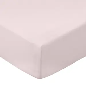 Bianca Fine Linens Bedroom 400 Thread Count Cotton Sateen Fitted Sheet 36cm Depth Blush Pink