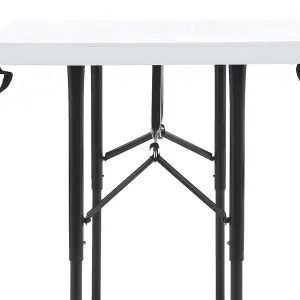 White Picnic Foldable Table Bench Set 4 Seater Camping Table Set Garden Picnic and Bench Set