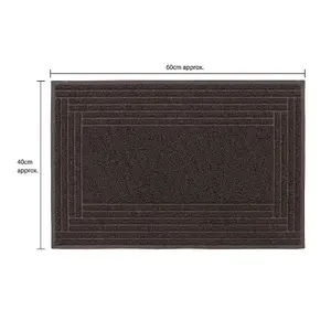 JVL Mud Grabber Spaghetti Scraper Doormat, 40x60cm, Brown Border