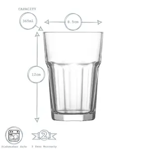 LAV - Aras Highball Glasses - 365ml - Clear - Pack of 6