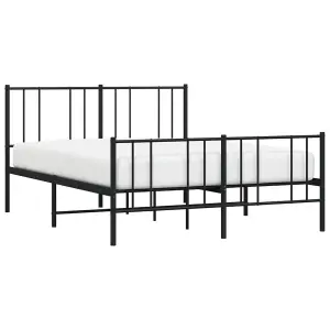 Berkfield Metal Bed Frame with Headboard and Footboard Black 150x200 cm 5FT King Size