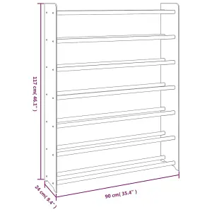 Berkfield Shoe Rack Brown 90x24x117 cm Engineered Wood