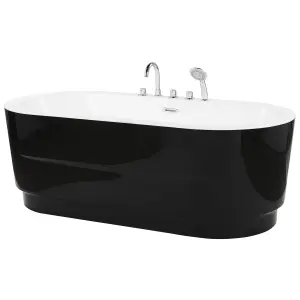 Freestanding Bath with Fixtures 1700 x 800 mm Black EMPRESA