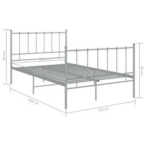 Berkfield Bed Frame Grey Metal 120x200 cm