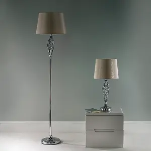 Compton Chrome Floor Lamp and Lamp Shade