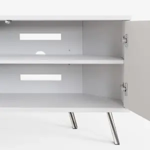 Elevate White Corner TV Cabinet with mood lighting & Intelligent eye