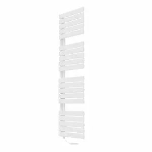 Rinse Bathrooms Designer Flat Panel Electric Heated Towel Rail Radiator Bathroom Ladder Radiators Prefilled White 1800x500mm