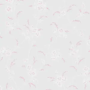 Laura Ashley Eva Sugared Grey Floral Smooth Wallpaper Sample