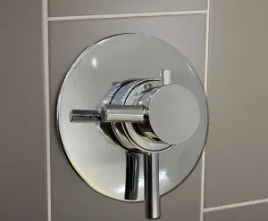 Modern Round Dual Shower Valve Thermostatic Concentric Concealed Exposed Chrome