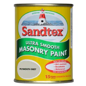 Sandtex Ultra smooth Plymouth grey Masonry paint, 150ml Tester pot