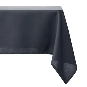 Deconovo Wipeable Tablecloth Faux Linen Tablecloth Water Resistant Table Cloth for Birthday Party Dark Grey 130x130cm(51x51in)