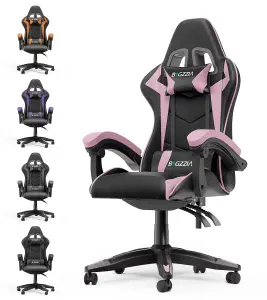 Ergonomic Gaming Chair,Soft PU Leather with Adjustable Reclining Back