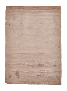 Plain Beige Shaggy Handmade Luxurious Rug For Dining Room Bedroom & Living Room-80cm X 150cm