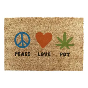 Peace Love Pot Doormat (90 x 60cm)