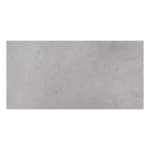 GoodHome Gospel Grey Plain Stone effect Textured Click vinyl Tile