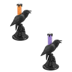 Flameless Halloween Crow Candle Halloween Party, Trick or Treat  Orange