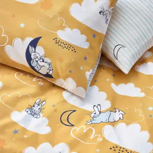 Peter Rabbit™ Sleepy Head Single Duvet Cover Set, Polyester, Cotton, Ochre