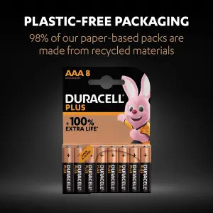 Duracell Plus AAA Batteries, Pack of 8