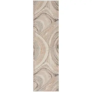 Cream Grey Abstract Modern Living Room Bedroom & Dining Room Rug-160cm X 221cm