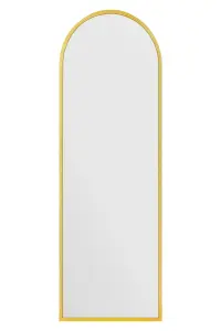 MirrorOutlet - The Arcus - Gold Framed Arched Garden Wall Mirror 71" x 24" (180 x 60 cm)