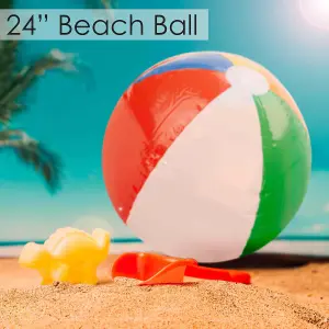 Inflatable Multi-Coloured Beach Ball 24 Inch - Wild 'n Wet