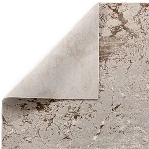 Strata Bronze Grey Champagne Modern Abstract Easy to Clean Rug for Living Room Bedroom and Dining Room-160cm X 230cm