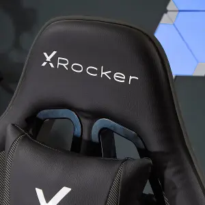 X-Rocker Agility Compact Gaming Chair Racing PC Reclining Adjustable PC Gaming Seat for Kids and Juniors - CARBON BLACK